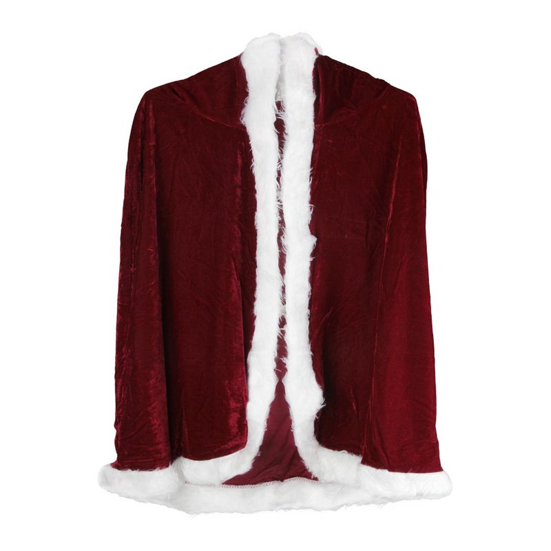 Holiberty Halloween Christmas Costumes Velvet Hooded Cloak Red Robe Mrs Santa Claus Costume Cape Xmas Fancy Dress Cloak for Women Girls - Image 3